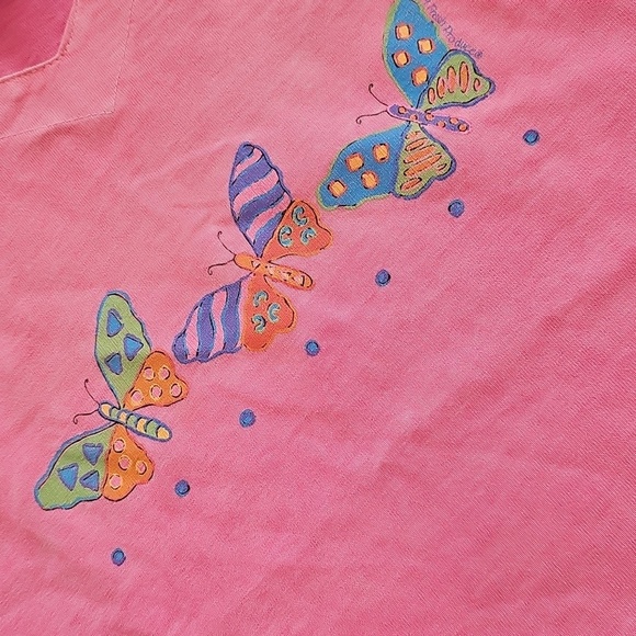 Y2K Vintage 90s Fresh Produce Bright Pink Butterfly Tank Unisex Medium - Picture 4 of 13